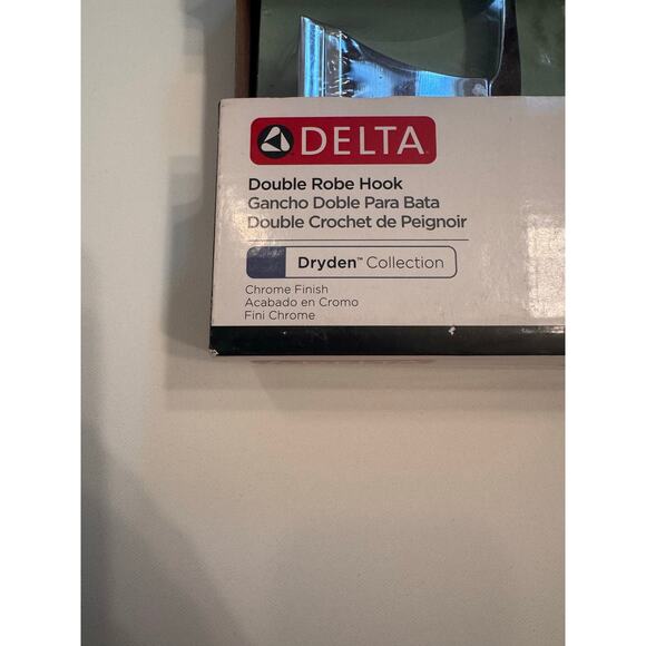 Delta Double Robe Hook Dryden Collection Chrome Finish 75135 New - Picture 3 of 5